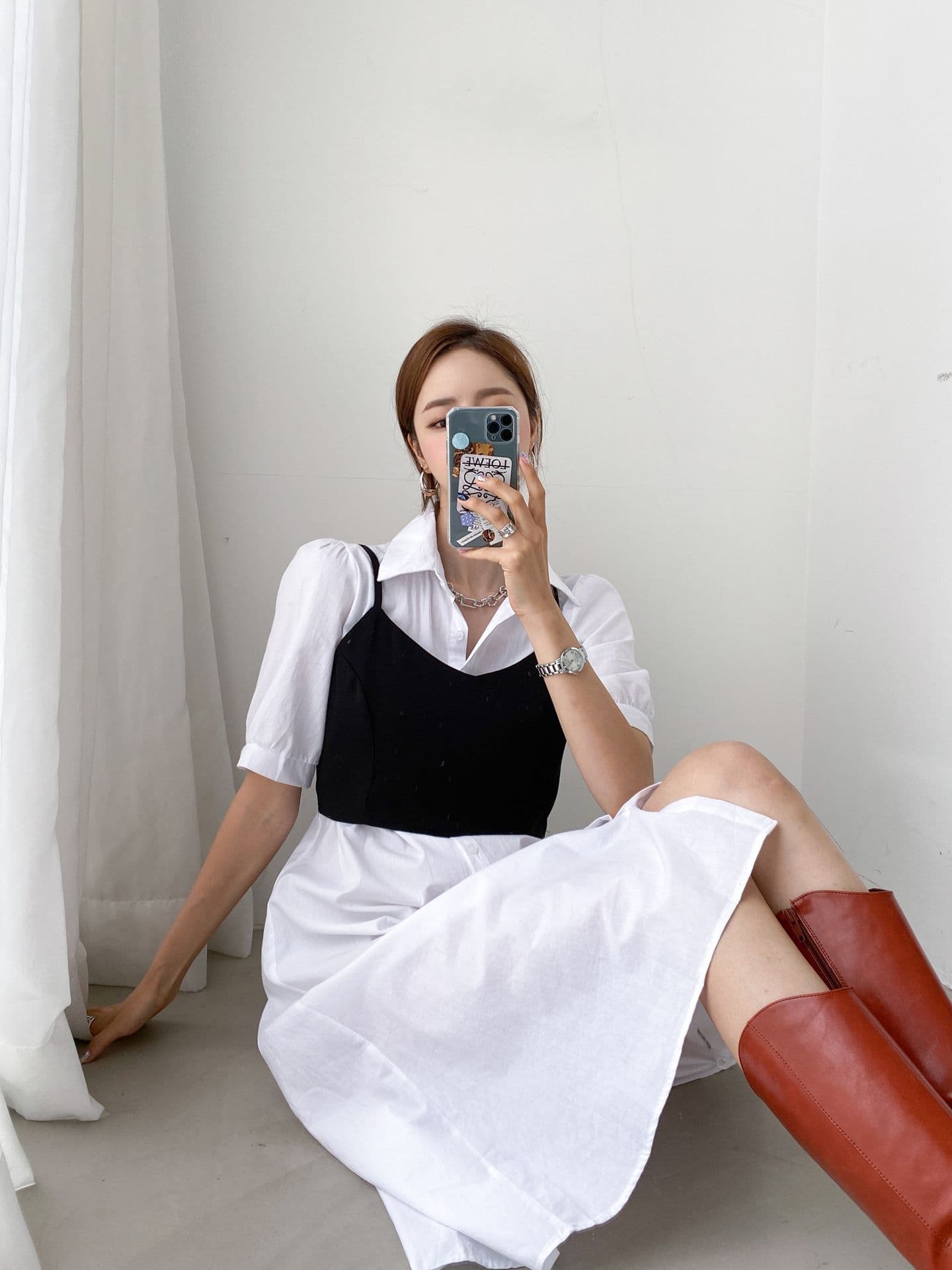 韓国 [WWW] シャツビスチェセット