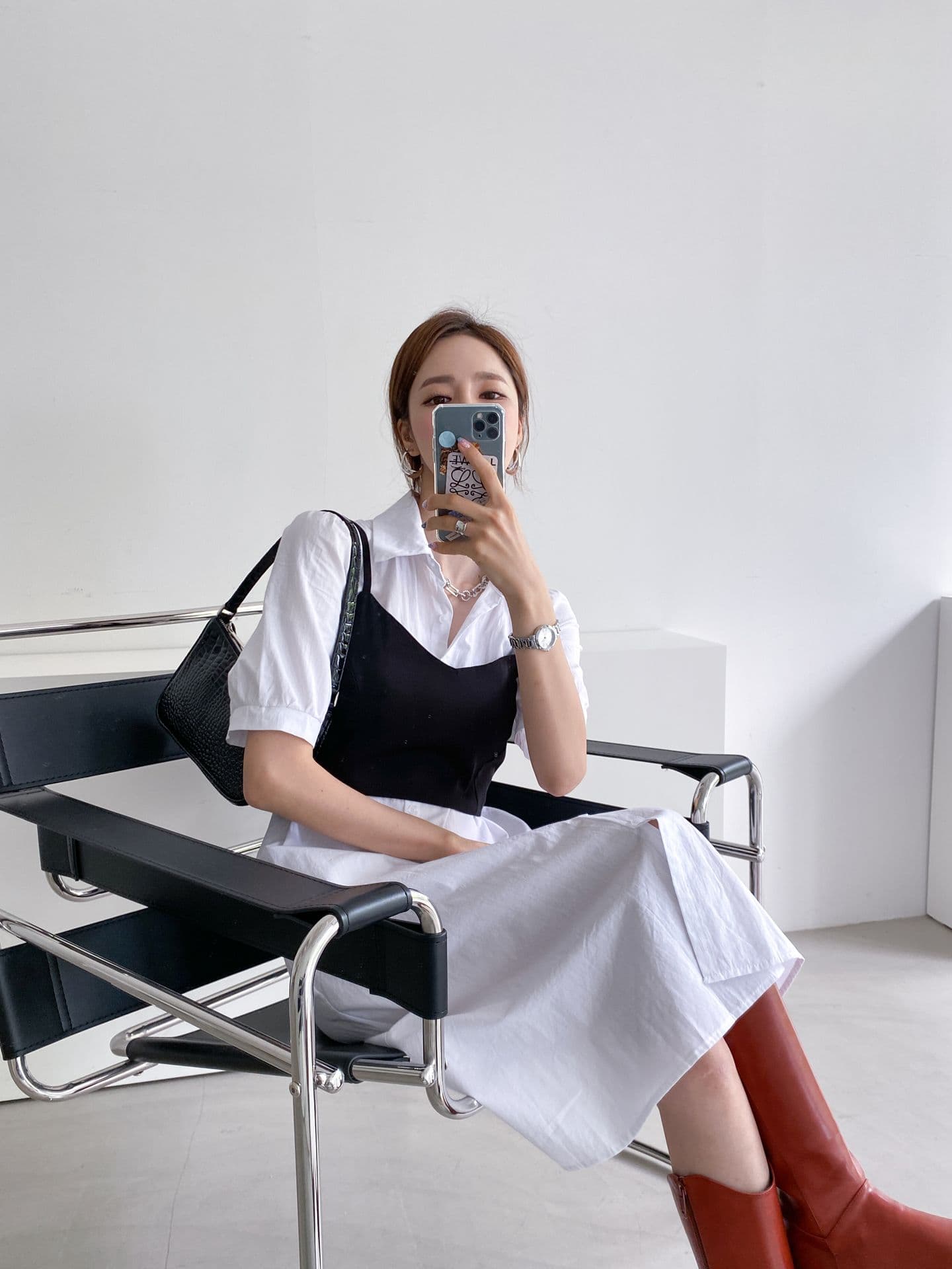 韓国 [WWW] シャツビスチェセット