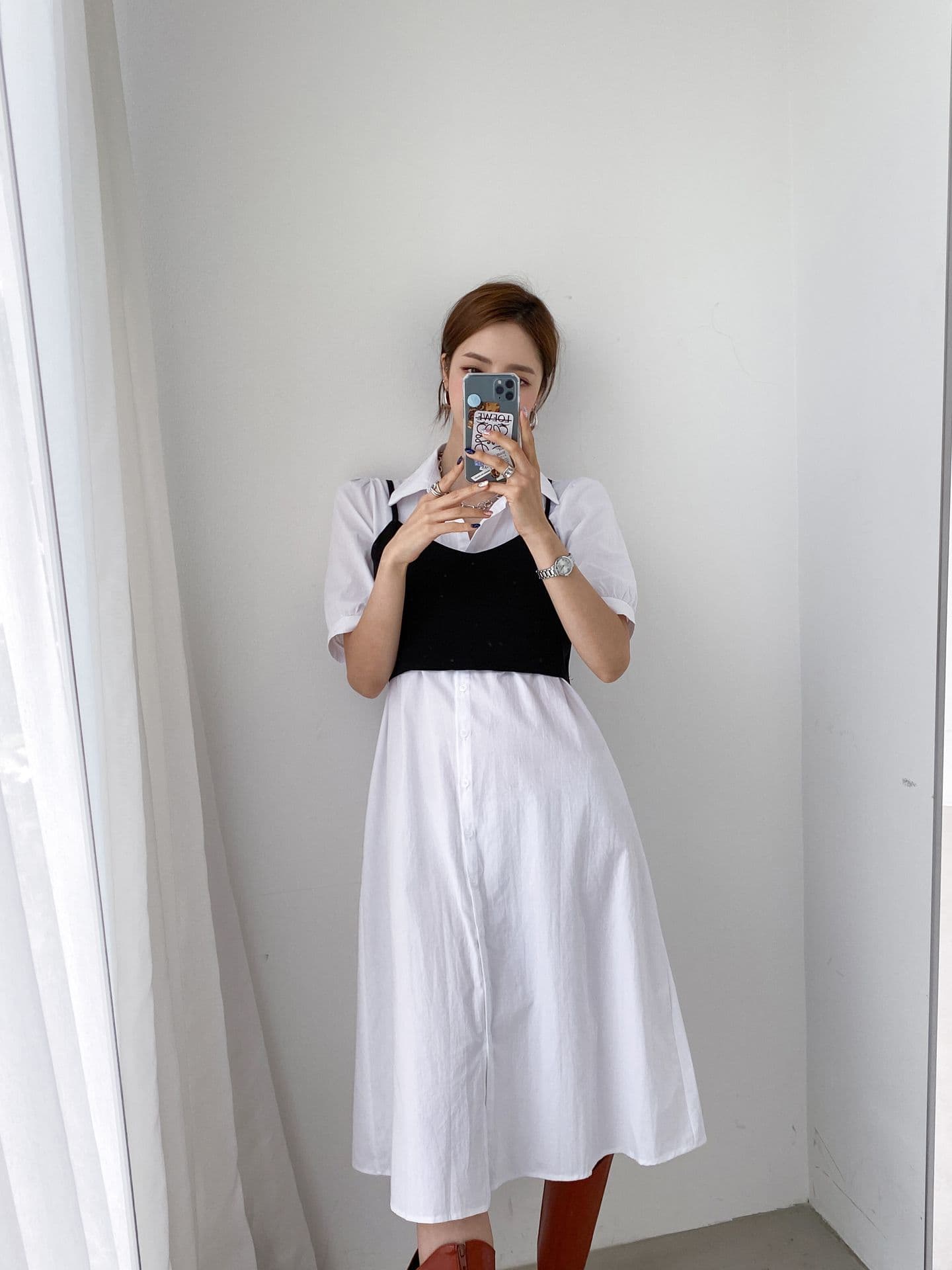 韓国 [WWW] シャツビスチェセット