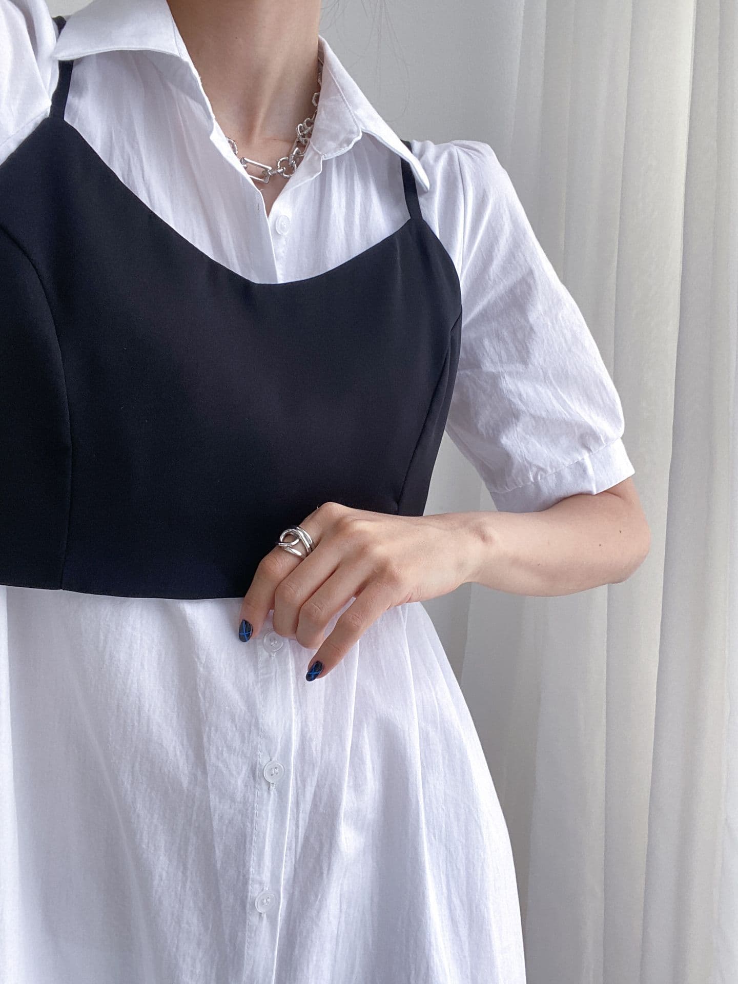 韓国 [WWW] シャツビスチェセット