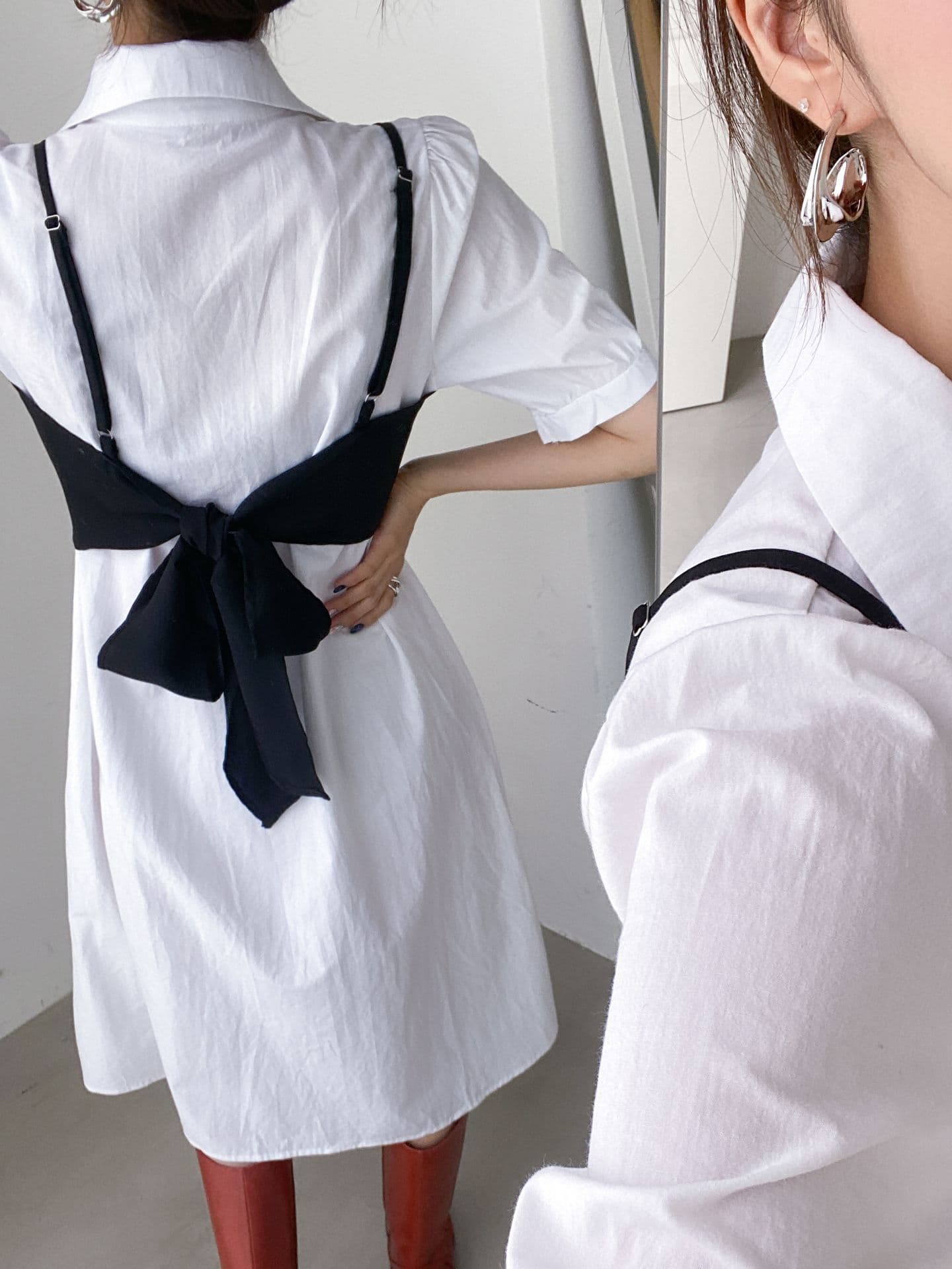 韓国 [WWW] シャツビスチェセット