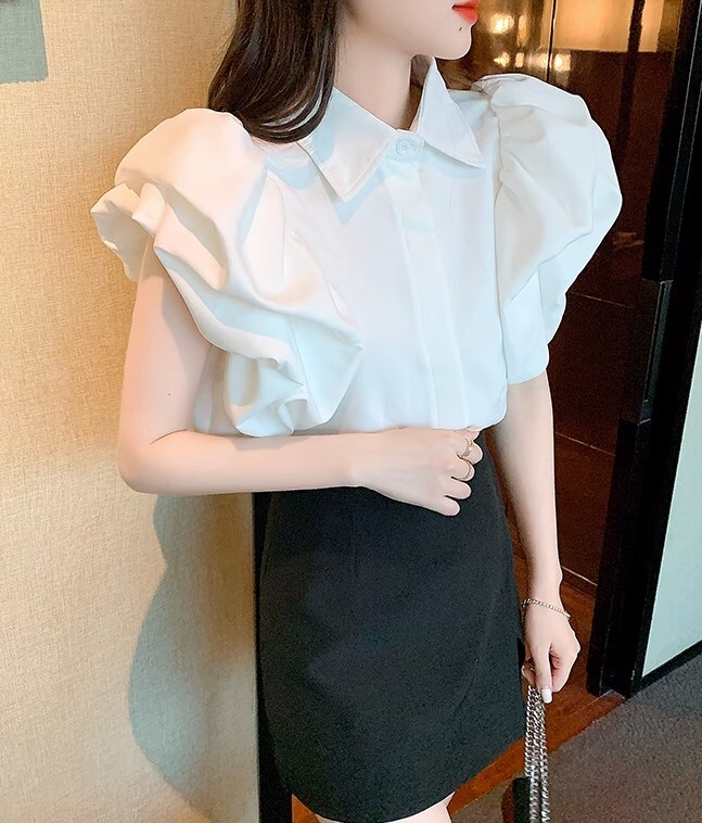 トップス ブラウス 白トップス 袖あり 半袖 パフスリーブ 襟付き レギュラーカラー ふわふわ 前開き かわいい 大人可愛い 大人 上品 おしゃれ お洒落 大人女子 こなれ感 ラブリー キュート トップス ブラウス 白トップス 袖あり 半袖 パフスリーブ 襟付き レギュラーカラー ふわふわ 前開き かわいい 大人可愛い 大人 上品 おしゃれ お洒落 大人女子 こなれ感 ラブリー キュート