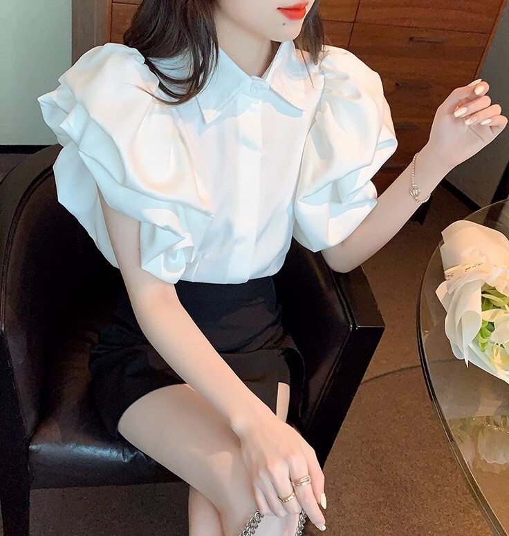 トップス ブラウス 白トップス 袖あり 半袖 パフスリーブ 襟付き レギュラーカラー ふわふわ 前開き かわいい 大人可愛い 大人 上品 おしゃれ お洒落 大人女子 こなれ感 ラブリー キュート トップス ブラウス 白トップス 袖あり 半袖 パフスリーブ 襟付き レギュラーカラー ふわふわ 前開き かわいい 大人可愛い 大人 上品 おしゃれ お洒落 大人女子 こなれ感 ラブリー キュート