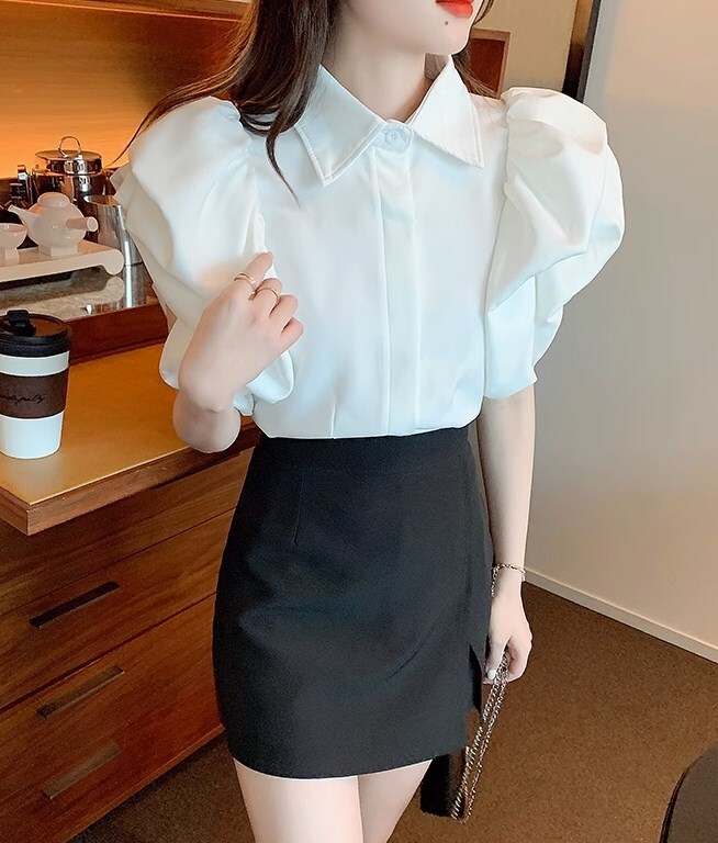 トップス ブラウス 白トップス 袖あり 半袖 パフスリーブ 襟付き レギュラーカラー ふわふわ 前開き かわいい 大人可愛い 大人 上品 おしゃれ お洒落 大人女子 こなれ感 ラブリー キュート トップス ブラウス 白トップス 袖あり 半袖 パフスリーブ 襟付き レギュラーカラー ふわふわ 前開き かわいい 大人可愛い 大人 上品 おしゃれ お洒落 大人女子 こなれ感 ラブリー キュート