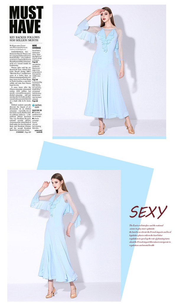 社交ダンス 衣装 モダンドレス 花柄 透け感 ラテン衣装 ロングドレス ダンスウエア 大きい裾 競技着 練習服 ワルツ タンゴ服 インターナショナルダンス モダンダンス ワンピース スタンダードドレス