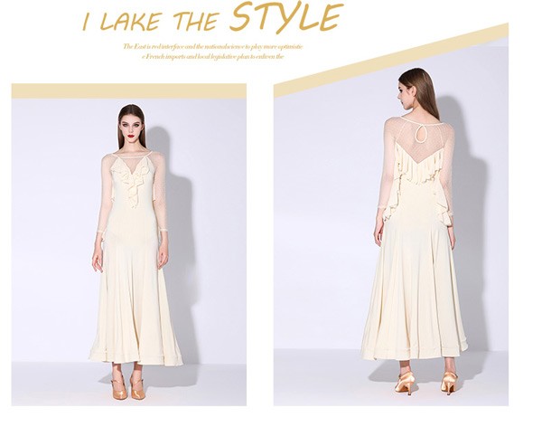 社交ダンス 衣装 モダンドレス 花柄 透け感 ラテン衣装 ロングドレス ダンスウエア 大きい裾 競技着 練習服 ワルツ タンゴ服 インターナショナルダンス モダンダンス ワンピース スタンダードドレス