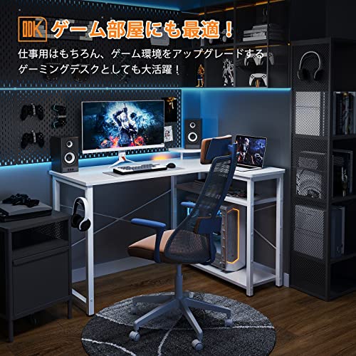 色:ホワイト サイズ:110*80*74cm ODK ゲーミングデスク パソコンデスク 幅110 l 色:ホワイト サイズ:110*80*74cm ODK ゲーミングデスク パソコンデスク 幅110 l