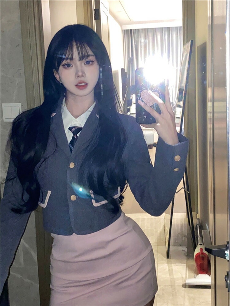 3点セット 学生服 レディース セットアップ 学生制服 スクール 学校 ガールズ 高校生 大学生 衣装 中学生