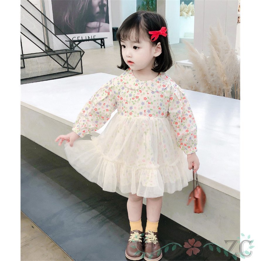 子供服 ワンピース 韓国子供服 キッズ 92 Off 女の子 長袖ワンピース 子 子供ドレス チュール 花柄 春服