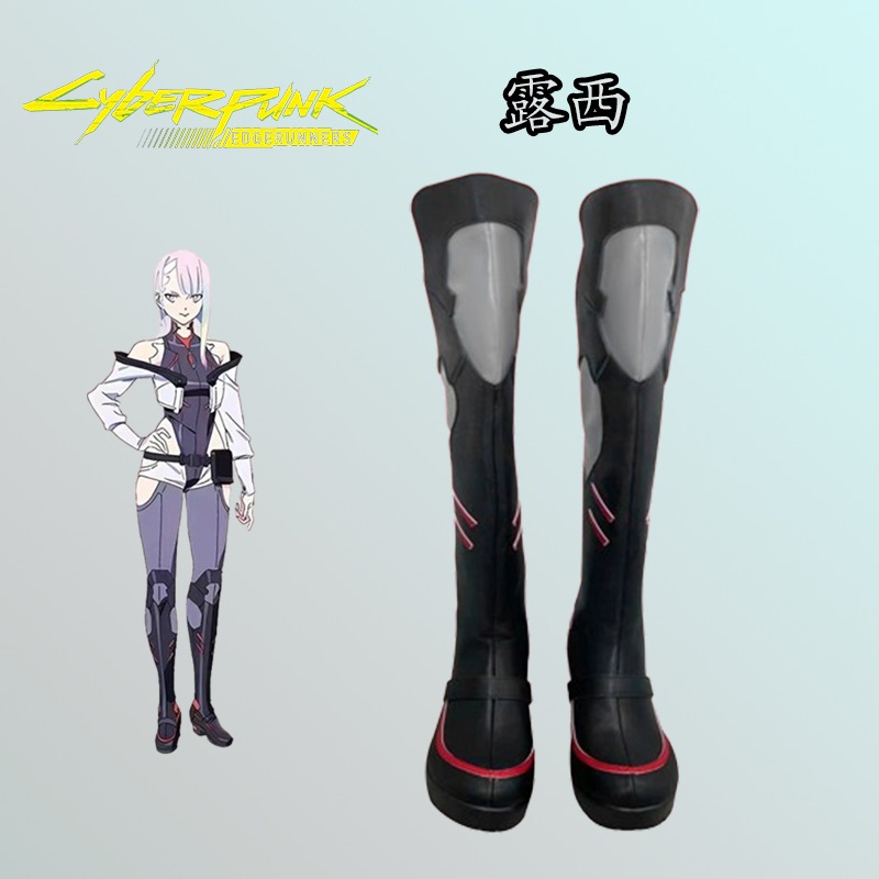 サイバーパンクヒロインとヒロインエッジウォーカールーシーアニメゲームシューズコミック展示デザイン