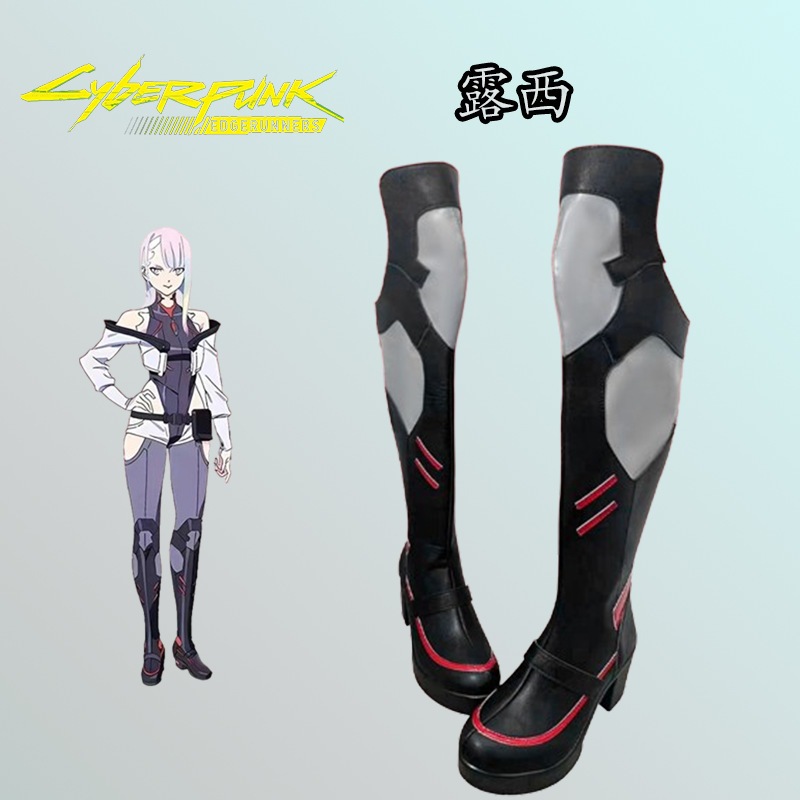 サイバーパンクヒロインとヒロインエッジウォーカールーシーアニメゲームシューズコミック展示デザイン