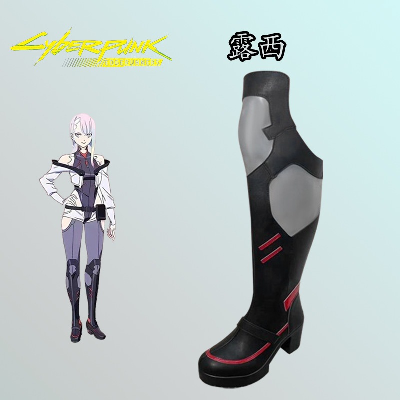 サイバーパンクヒロインとヒロインエッジウォーカールーシーアニメゲームシューズコミック展示デザイン