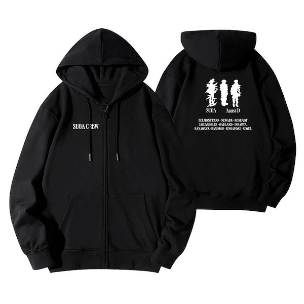 【入手困難】bts ユンギ suga コラボ パーカー フーディ agustd SUGA CREW | ZIP HOODIE🖤 - BTS ARMY GIFT SHOP