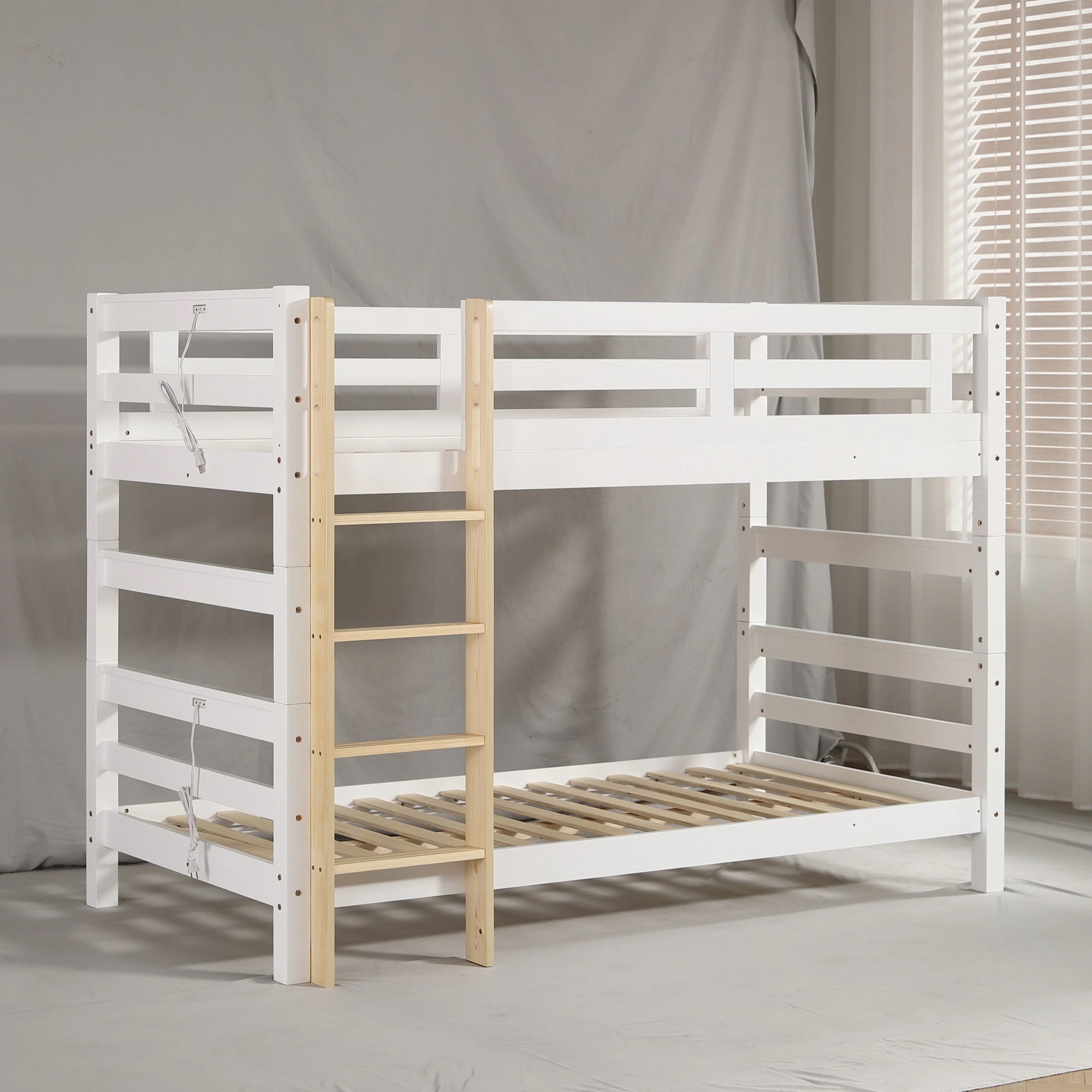 ロフトベッド シングル 木製ベッド 【ホワイト】GG3224 White 収納