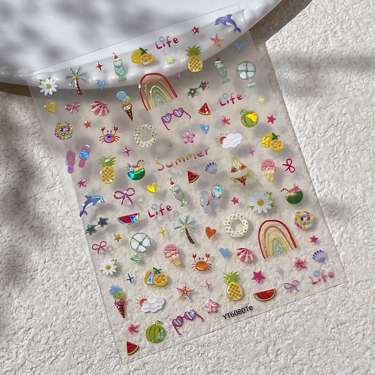 【1点ご購入 で10点プレゼントいたします】シェルライトサマー小物ネイルシールプチフレッシュカラフルサマーデコレーションシール