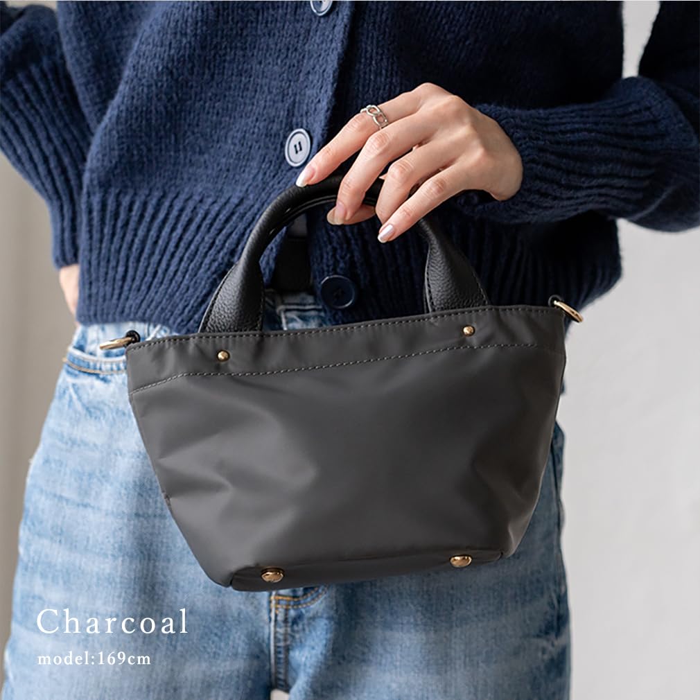 [VITAFELICE] ヴィータフェリーチェ 本革3スペースハンドバッグ レディース inb-10194z (チャコール)