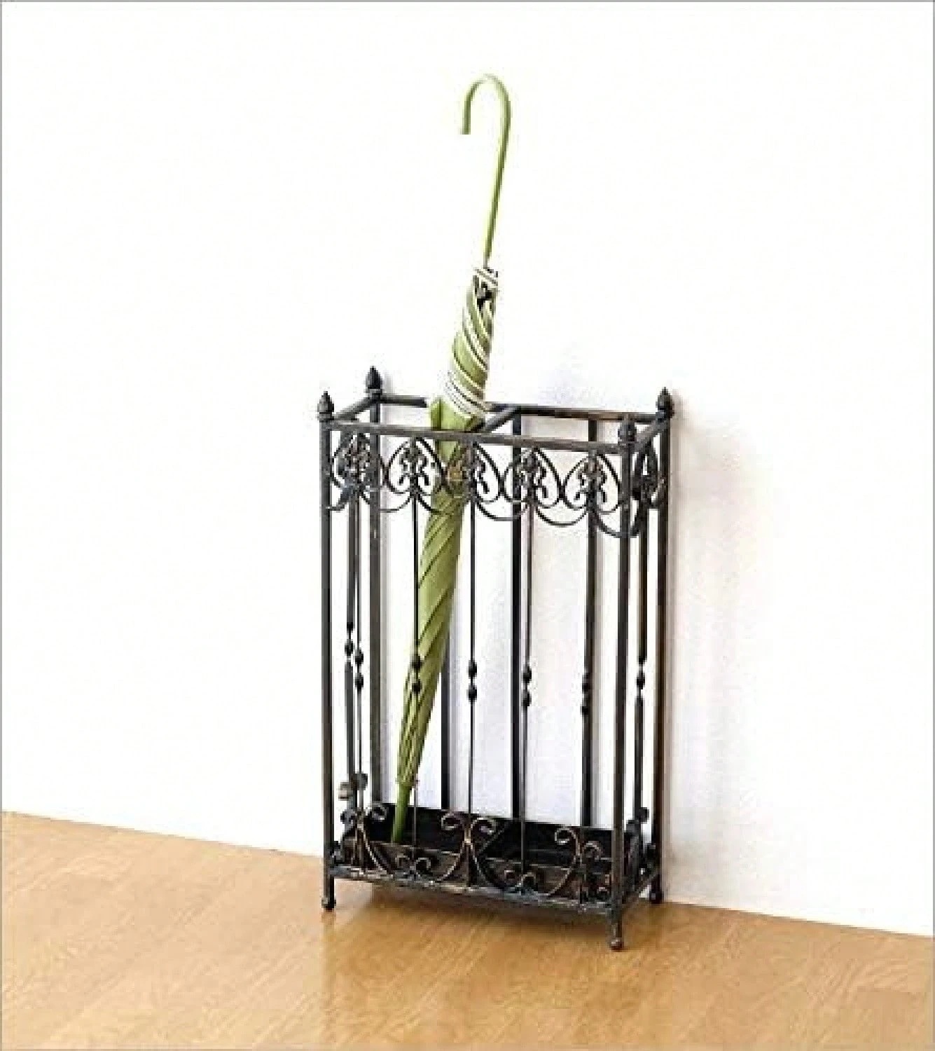 傘立て スリム おしゃれ アンティーク アイアン 薄型 コンパクト 長方形 洋風 ヨーロピアン クラシック レトロ アンブレラスタンド アイアン傘立て エレガントスリム