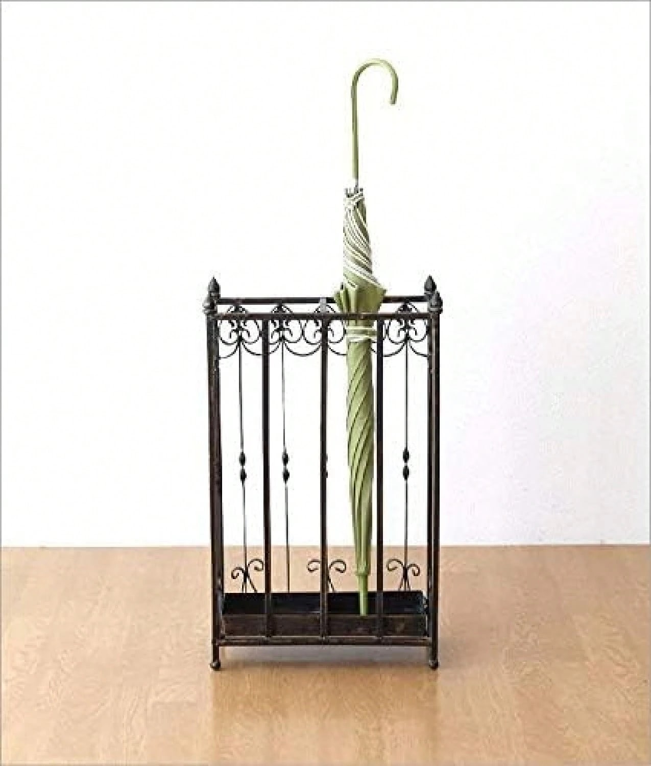 傘立て スリム おしゃれ アンティーク アイアン 薄型 コンパクト 長方形 洋風 ヨーロピアン クラシック レトロ アンブレラスタンド アイアン傘立て エレガントスリム