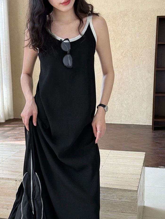 【20点セット】【送料無料】サマーニット ワンピース レディース ノースリーブ キャミ キャミワンピース ロングワンピース ボーダー ニットワンピース タンクトップ 袖なし ニットタンクワンピース 大