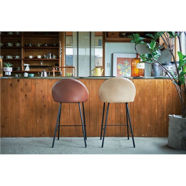 カウンターチェア/椅子 ベージュ 約W47xD47xH87xSH65cm 組立品