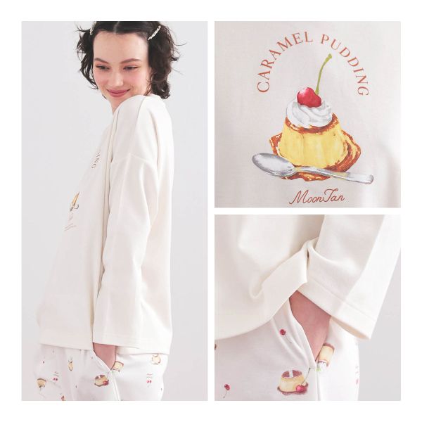 ナルエー パジャマ エアーニットプリン＆ショートケーキパジャマ ルームウェア ロングパンツ 長袖 上