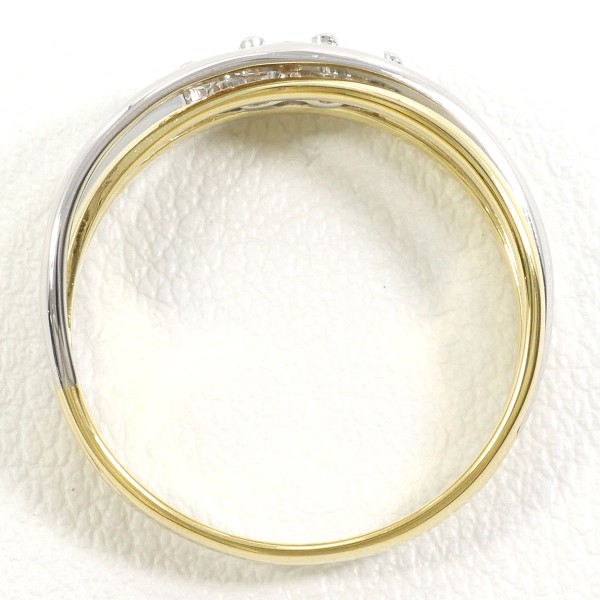 PT900 プラチナ K18YG リング 指輪 12号 ダイヤ 0.10 ジュエリー 中古 PT900 プラチナ K18YG リング 指輪 12号 ダイヤ 0.10 ジュエリー 中古