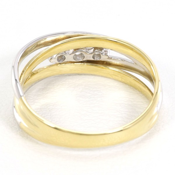 PT900 プラチナ K18YG リング 指輪 12号 ダイヤ 0.10 ジュエリー 中古 PT900 プラチナ K18YG リング 指輪 12号 ダイヤ 0.10 ジュエリー 中古