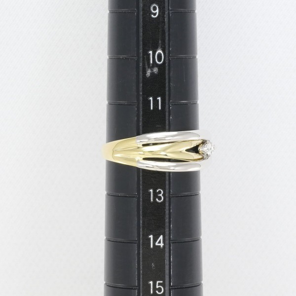 PT900 プラチナ K18YG リング 指輪 12号 ダイヤ 0.10 ジュエリー 中古 PT900 プラチナ K18YG リング 指輪 12号 ダイヤ 0.10 ジュエリー 中古