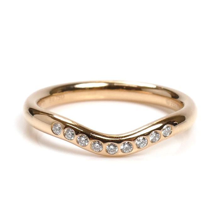 TIFFANY&Co. ティファニー K18PG ピンクゴールド カーブドバンド 9P ダイヤ リング リング・指輪 ダイヤモンド 6.5号 2.4g レディース 中古 美品 TIFFANY&Co. ティファニー K18PG ピンクゴールド カーブドバンド 9P ダイヤ リング リング・指輪 ダイヤモンド 6.5号 2.4g レディース 中古 美品