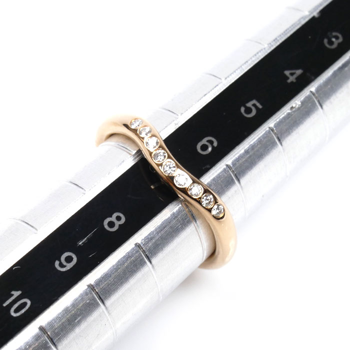 TIFFANY&Co. ティファニー K18PG ピンクゴールド カーブドバンド 9P ダイヤ リング リング・指輪 ダイヤモンド 6.5号 2.4g レディース 中古 美品 TIFFANY&Co. ティファニー K18PG ピンクゴールド カーブドバンド 9P ダイヤ リング リング・指輪 ダイヤモンド 6.5号 2.4g レディース 中古 美品