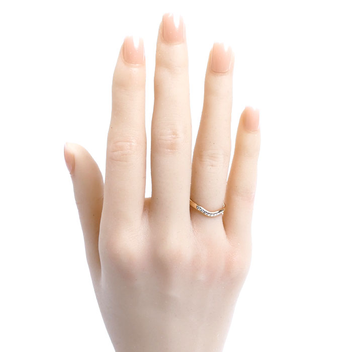 TIFFANY&Co. ティファニー K18PG ピンクゴールド カーブドバンド 9P ダイヤ リング リング・指輪 ダイヤモンド 6.5号 2.4g レディース 中古 美品 TIFFANY&Co. ティファニー K18PG ピンクゴールド カーブドバンド 9P ダイヤ リング リング・指輪 ダイヤモンド 6.5号 2.4g レディース 中古 美品