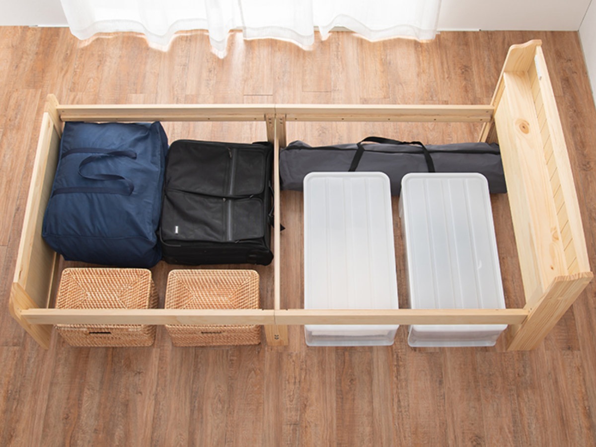 すのこベッド セミダブル 高さ調節 3段階 すのこ ベット 天然木 ベッド 木製 フレーム 棚 宮付き 収納 ベット下収納 コンセント付き 敷布団 頑丈 シンプル ナチュラル