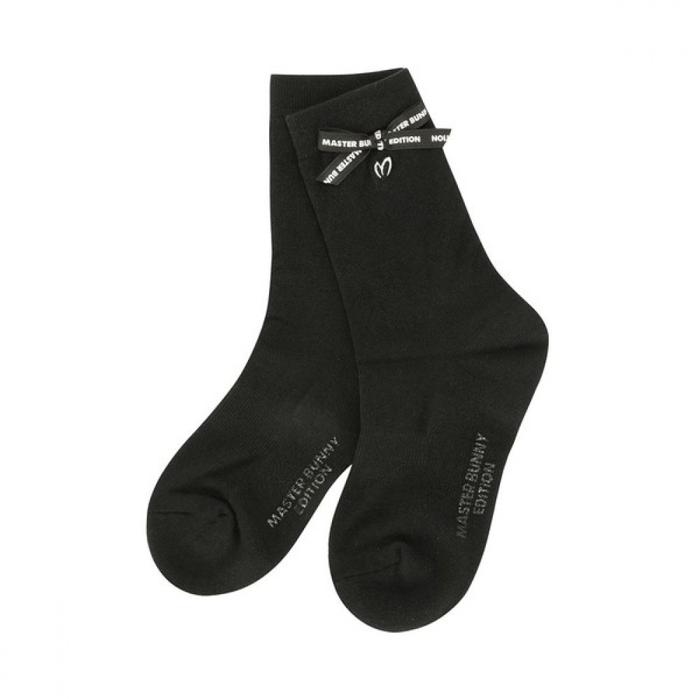 (Master Bunny) レディースノンスリップワッフルティッシュリボンミッドカーフソックス