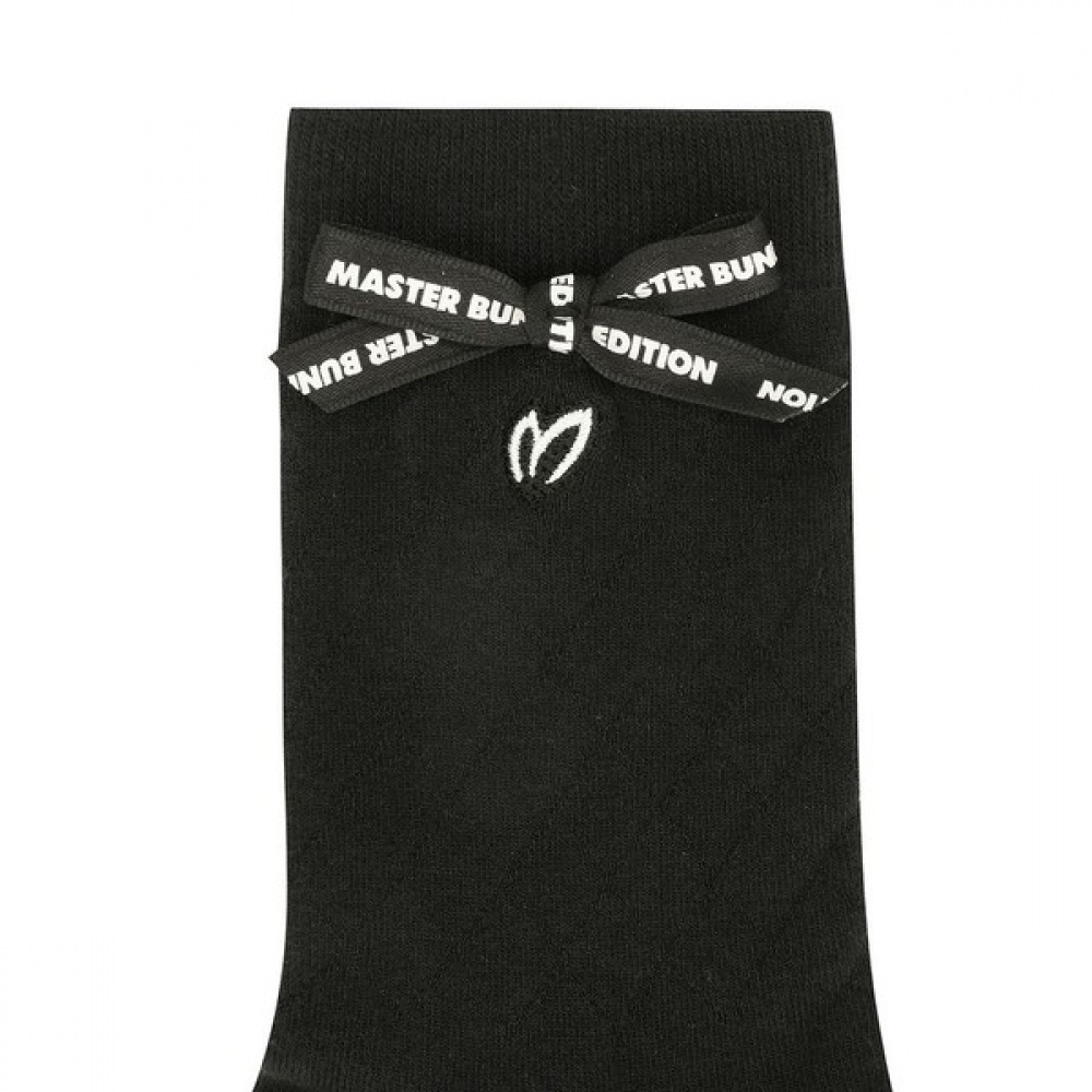 (Master Bunny) レディースノンスリップワッフルティッシュリボンミッドカーフソックス