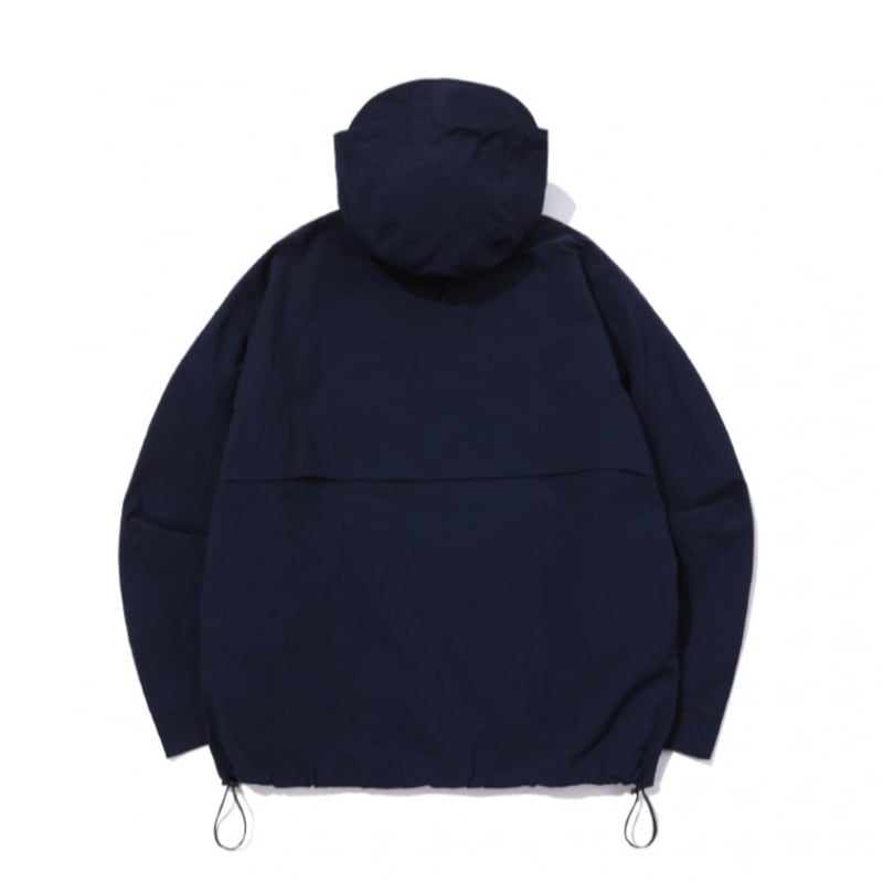 CPGN ハイネックフード付きウィンドブレーカーネイビー