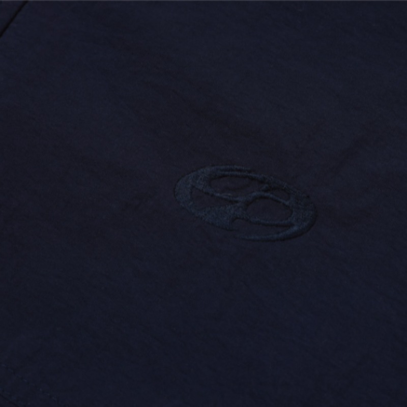 CPGN ハイネックフード付きウィンドブレーカーネイビー