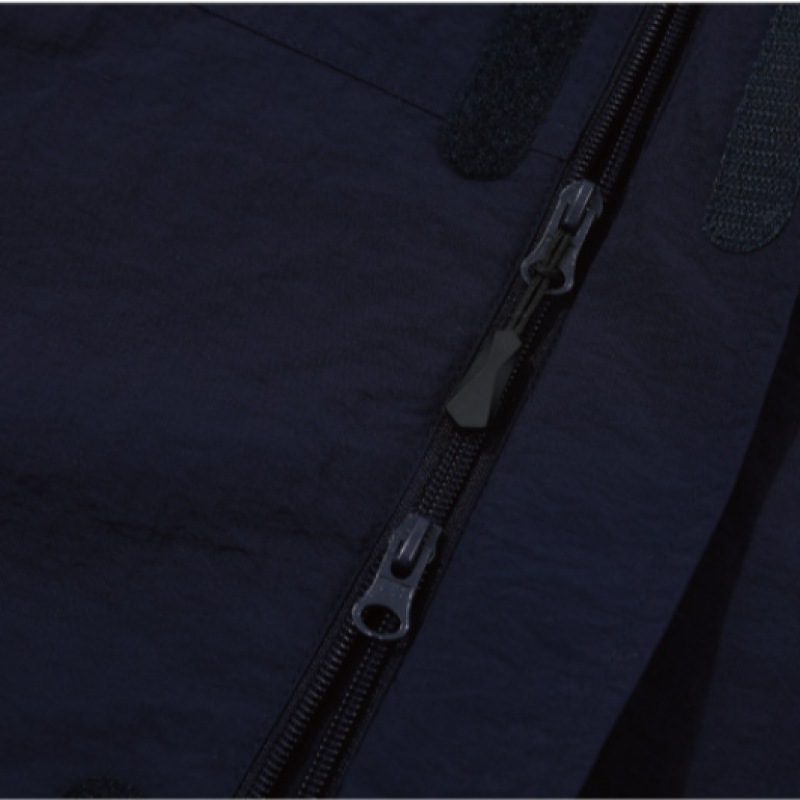 CPGN ハイネックフード付きウィンドブレーカーネイビー