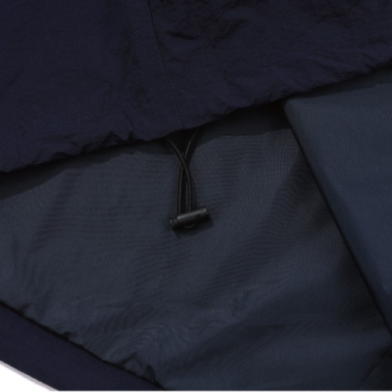 CPGN ハイネックフード付きウィンドブレーカーネイビー