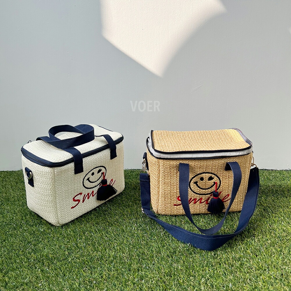 [メガ割りSALE]ストラップ付スマイル保冷バッグ・p397840