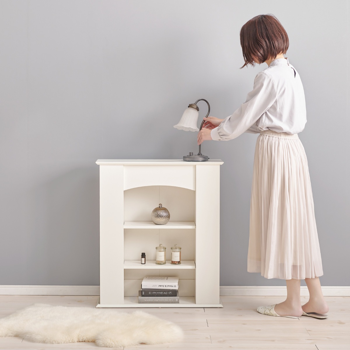 マントルピース 幅70cm 3段 可動棚 隠し収納 オープンラック 棚 ラック 収納 隠し扉 ディスプレイラック シェルフ 飾り棚 韓国風 ホワイト アーチ型 マントルピース 幅70cm 3段 可動棚 隠し収納 オープンラック 棚 ラック 収納 隠し扉 ディスプレイラック シェルフ 飾り棚 韓国風 ホワイト アーチ型