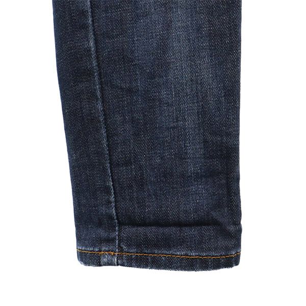 ワンポイントロゴ刺繍 ダメージ加工 スキニーデニムパンツ W25 ブルー ジーパン レディース ワンポイントロゴ刺繍 ダメージ加工 スキニーデニムパンツ W25 ブルー ジーパン レディース