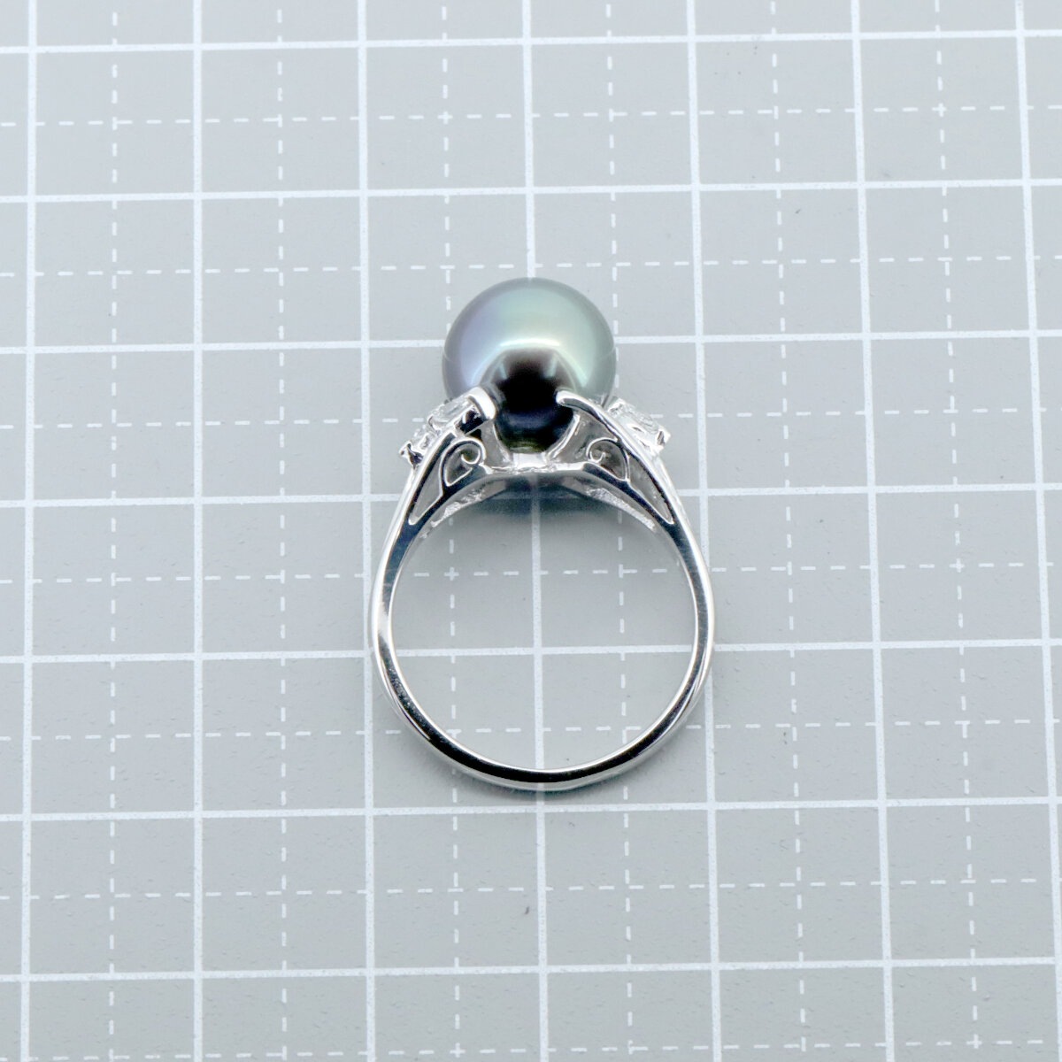 オーロラ ピーコック ブラック パール ダイヤモンド リング 指輪 10.1ミリ 0.29ct 14号 Pt900(プラチナ) 質屋出品 オーロラ ピーコック ブラック パール ダイヤモンド リング 指輪 10.1ミリ 0.29ct 14号 Pt900(プラチナ) 質屋出品