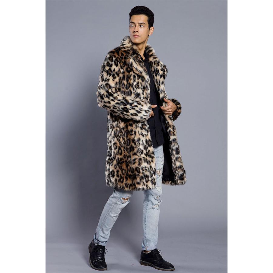 ファーコート メンズ 毛皮コート ロング丈 ヒョウ柄 ミンク フェイクファー 大きいサイズ お洒落 ゆったり 暖かい 防風 防寒 保温 冬服 新作 ファーコート メンズ 毛皮コート ロング丈 ヒョウ柄 ミンク フェイクファー 大きいサイズ お洒落 ゆったり 暖かい 防風 防寒 保温 冬服 新作