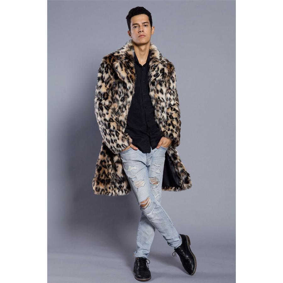 ファーコート メンズ 毛皮コート ロング丈 ヒョウ柄 ミンク フェイクファー 大きいサイズ お洒落 ゆったり 暖かい 防風 防寒 保温 冬服 新作 ファーコート メンズ 毛皮コート ロング丈 ヒョウ柄 ミンク フェイクファー 大きいサイズ お洒落 ゆったり 暖かい 防風 防寒 保温 冬服 新作
