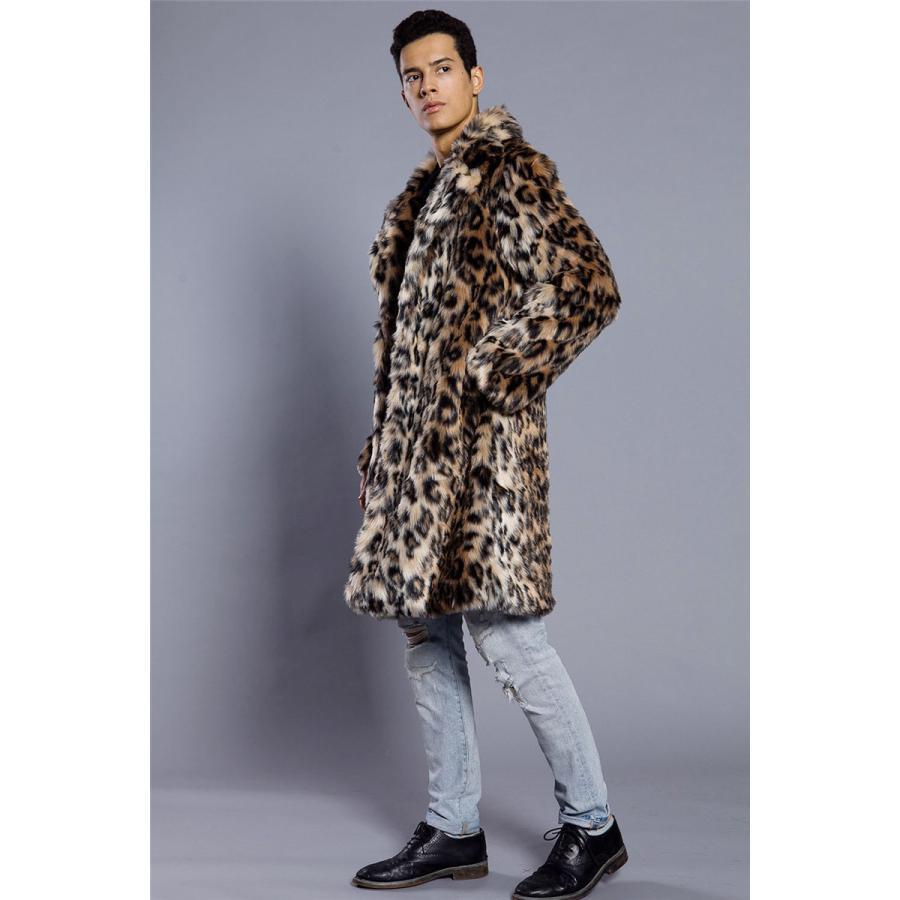 ファーコート メンズ 毛皮コート ロング丈 ヒョウ柄 ミンク フェイクファー 大きいサイズ お洒落 ゆったり 暖かい 防風 防寒 保温 冬服 新作 ファーコート メンズ 毛皮コート ロング丈 ヒョウ柄 ミンク フェイクファー 大きいサイズ お洒落 ゆったり 暖かい 防風 防寒 保温 冬服 新作