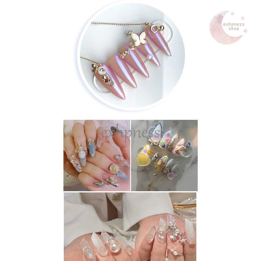 【1つ買うと12つ無料】ネイルジュエリー ネイルパーツ ビジュー デコパーツ セット 福袋 カメオ パール リボン 蝶々 星 スター 流れ星 揺れる ホワイト 化粧4