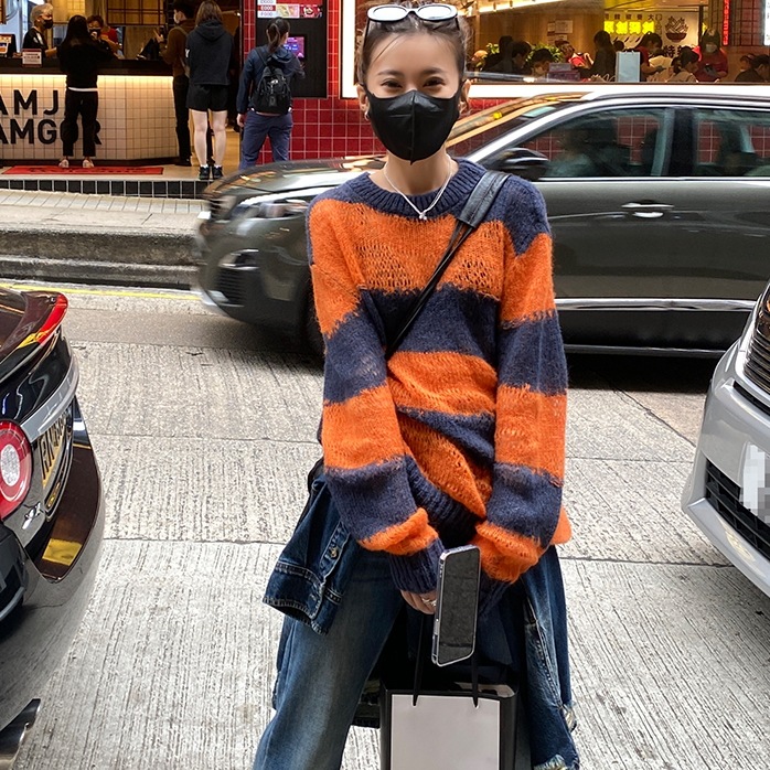 トップス セーター プルオーバー 長袖 ラウンドネック ミディアム丈 透け感 かわいい 大人可愛い きれいめ シンプル 上品 おしゃれ かっこいい カジュアル レトロ きちんと こなれ感 個性的