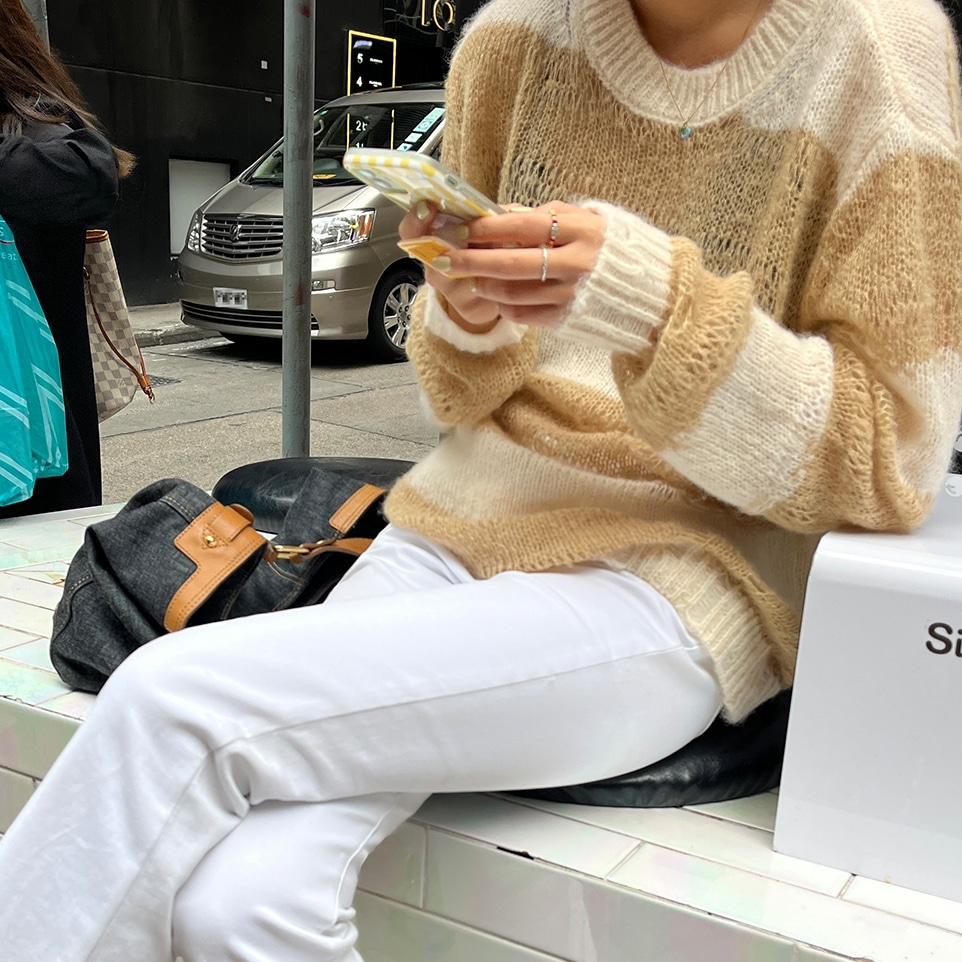 トップス セーター プルオーバー 長袖 ラウンドネック ミディアム丈 透け感 かわいい 大人可愛い きれいめ シンプル 上品 おしゃれ かっこいい カジュアル レトロ きちんと こなれ感 個性的