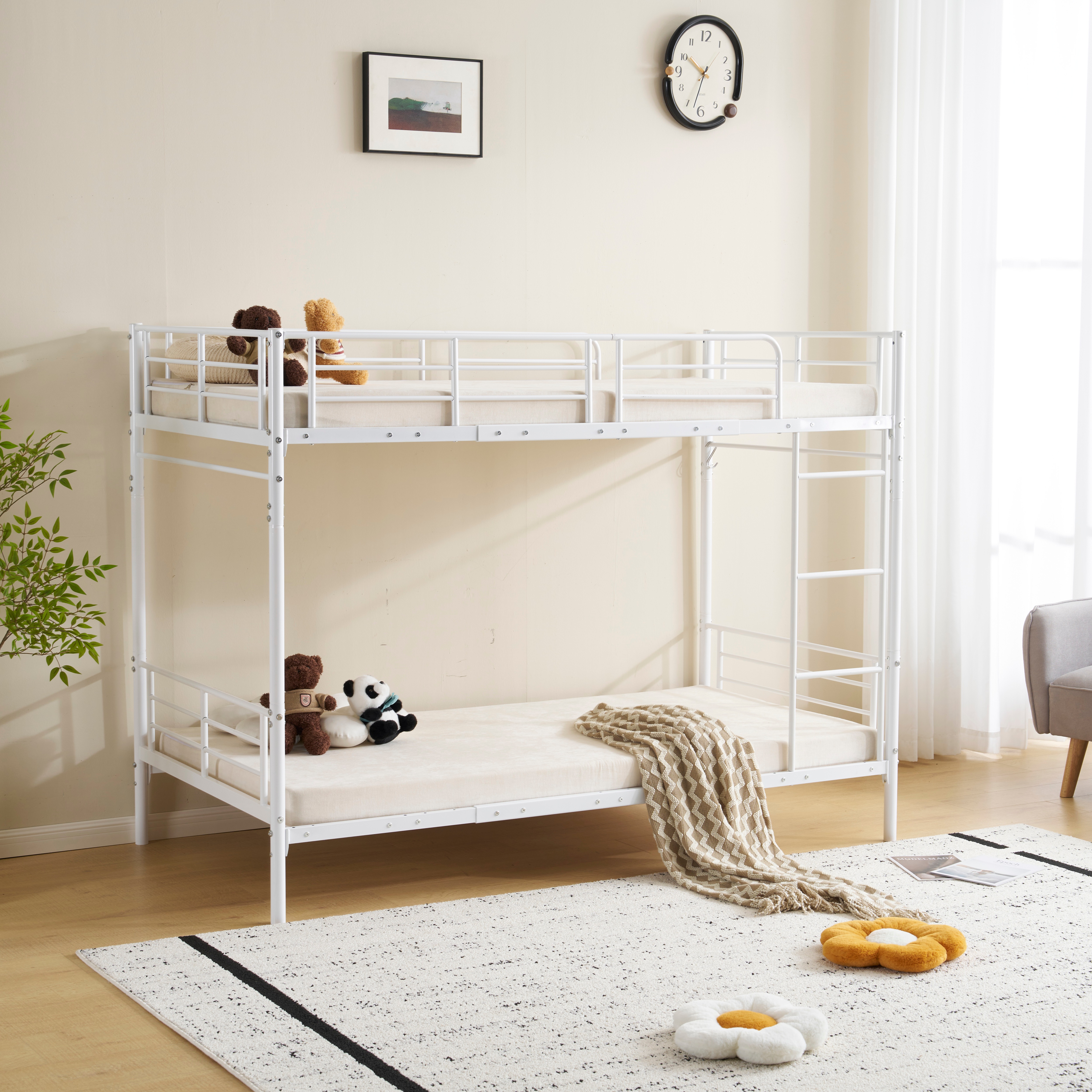 送 料無料】ヨーロッパ安全基準EN747認証獲得済 ブラック 二段ベッド