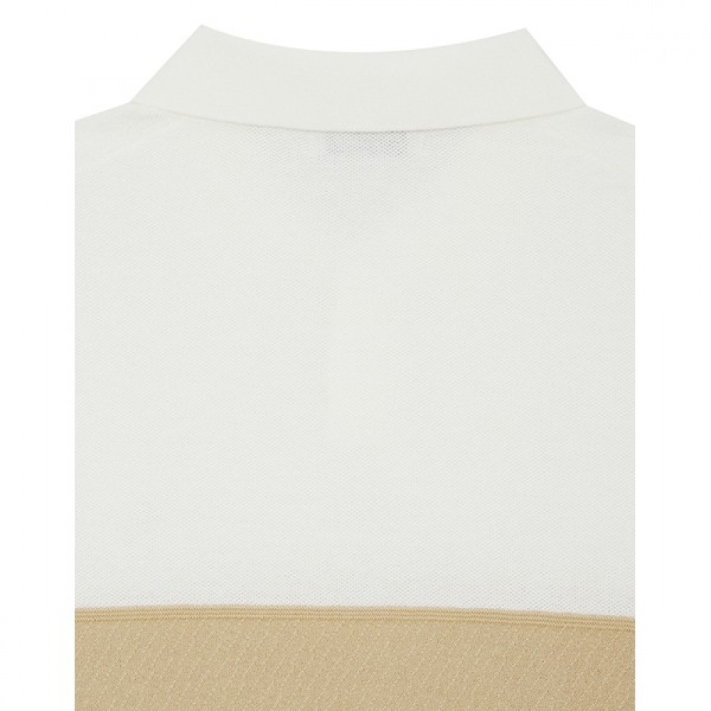 [ヘッジズ] 24SS アイボリーコットンブレンドカラーブロックカラーニット HZSW4B552IV